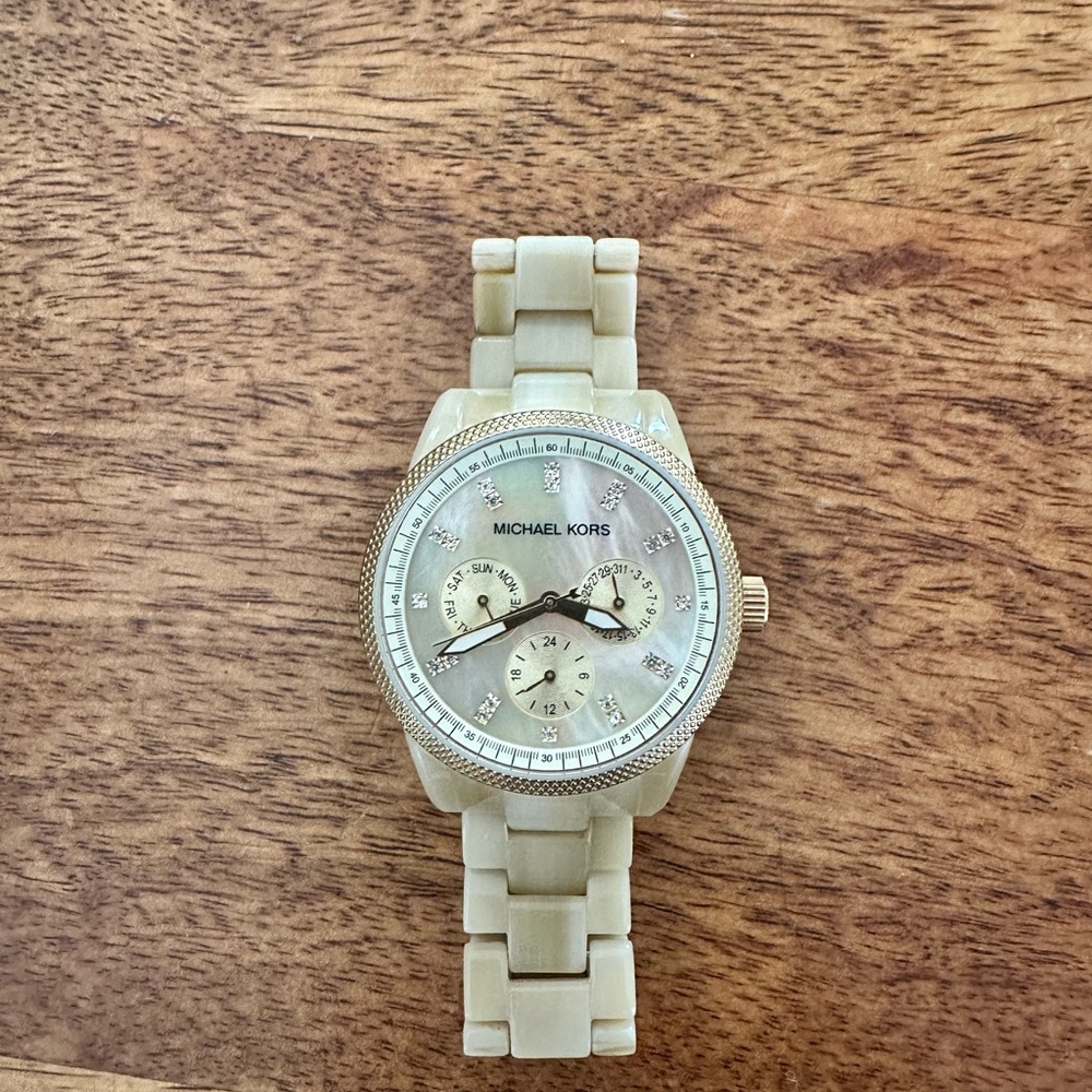 Michael Kors Ivory Chronograph Watch